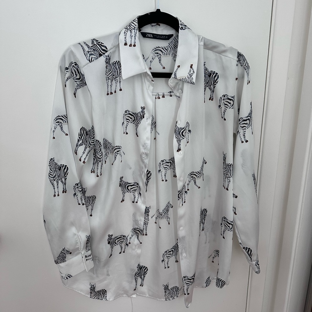 Zara zebra blouse